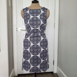 The Limited Women’s Sheath Dress Size 4 Blue White Cotton Stretch Sleeveless